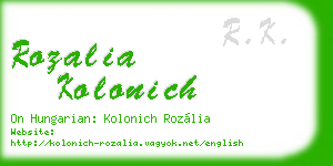 rozalia kolonich business card